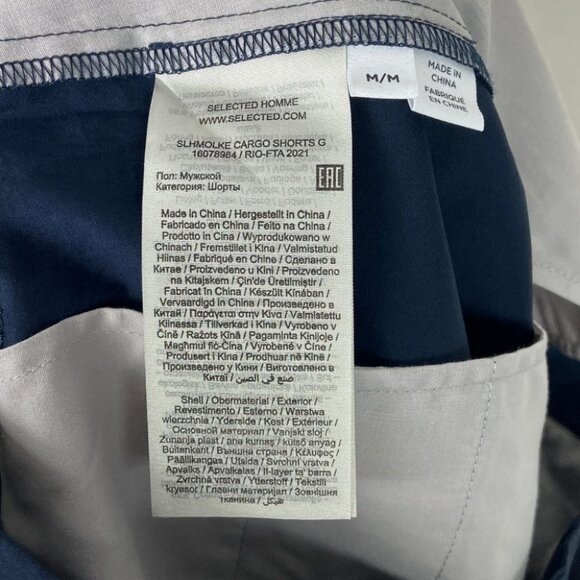 NEW Selected Homme Blue Cargo Shorts Size Medium Molke Sky Captain Summer NWOT - Picture 7 of 11